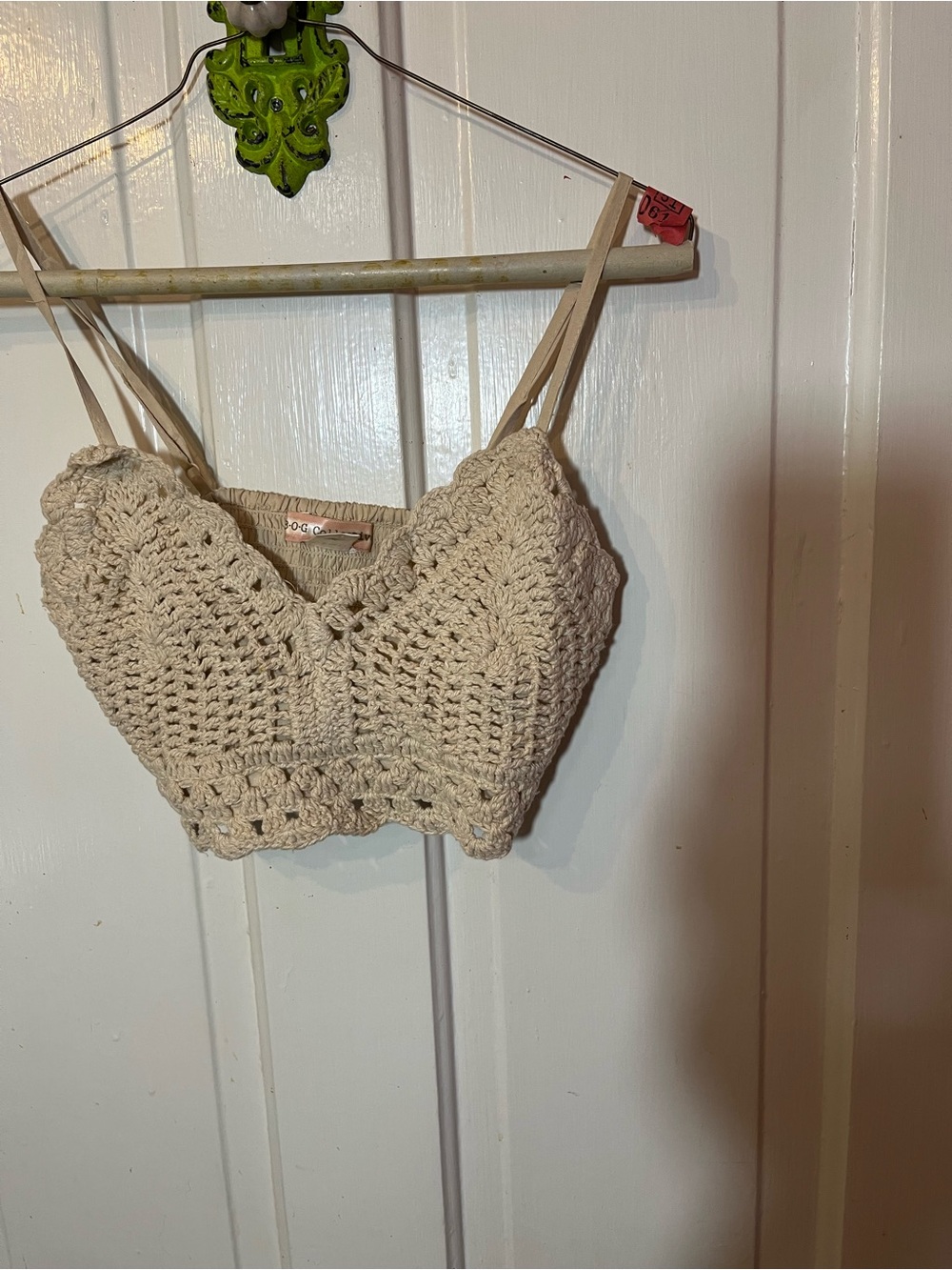 Crochet Tank Bralette Top - Cream